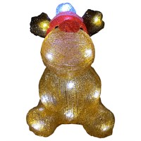 Snowlodge 22cm Acrylic Dinky Deer Twinkle Light Up Christmas Decoration (TWDEERBO)