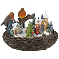 Snowlodge 24cm Songbird Light Up & Animated Christmas Village (VROBINLED)