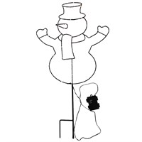 Snowlodge 80cm Snowman LED Stake Decoration (YSNOWMALED)