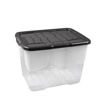 Strata 24L Curve Box with Lid (XW205-CLR/BLK-ST)