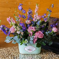Summery Flower Tin Floral Arrangement 