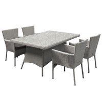 Sunnii Capri Grey 4 Seat Rectangular Outdoor Garden Furniture Set