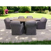 Sunnii Carmel 6 Seat Oval Outdoor Garden Furniture Set