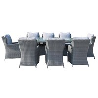 Sunnii Lifestyle Santorini Grey 8 Seat Outdoor Garden Furniture Dining Set