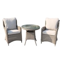 Sunnii Lifestyle Santorini Beige High Back Bistro Outdoor Garden Furniture Set