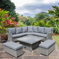 Sunnii Lifestyle Santorini Grey Outdoor Garden Furniture Corner Set