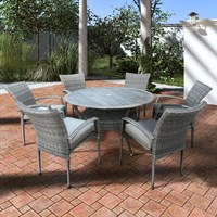 Supremo Athena 6 Seat Round Outdoor Garden Furniture Dining Set (765938)