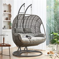 Supremo Double Hanging Outdoor Garden Furniture Egg Chair - Storm/Ash (Grey) (C50.041.11.15.0)