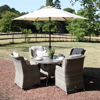 Supremo Florence 4 Seat Round Outdoor Garden Furniture Dining Set