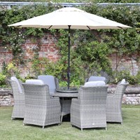 Supremo Florence 6 Seat Round Outdoor Garden Furniture Dining Set