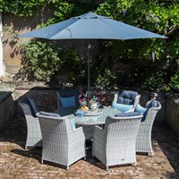 Supremo Lazia 6 Seat Round Outdoor Garden Furniture Dining Set