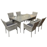 Supremo Littleton Grey 6 Seat Rectangular Outdoor Garden Furniture Dining Set