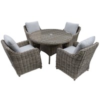 Supremo Marlow 4 Seat Round Outdoor Garden Furniture Dining Set