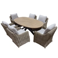 Supremo Marlow 6 Seat Oval Outdoor Garden Furniture Dining Set