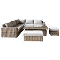 Supremo Marlow Corner Modular Outdoor Garden Furniture Set with Stools