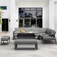 Supremo Melbury Dark Grey L Shape Corner Modular Outdoor Garden Furniture Set