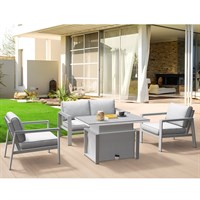 Supremo Melbury Lounge Rectangle Outdoor Garden Furniture Set - Salted Grey (X28.568.16.11.08)