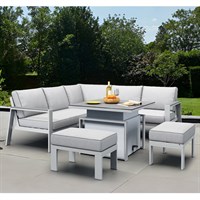 Supremo Melbury Mini Modular Square Outdoor Garden Furniture Set with Adjustable Table - Salted Grey (X28.783.16.11.08)