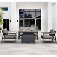 Supremo Melbury Outdoor Garden Furniture Lounge Set with Adjustable Table - Dark Grey (841995)