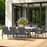 Supremo Polperro 8 Seat Rectangular Dining Outdoor Garden Furniture Set