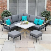 Supremo Polperro Mini Mod Corner Outdoor Garden Furniture Set with Stools