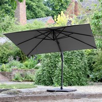 Supremo Provence Deluxe 3x3m Square Outdoor Garden Parasol in Dark Grey