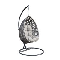 Supremo Single Hanging Outdoor Garden Furniture Egg Chair - Storm/Ash (Grey) (C50.026.11.15.0)