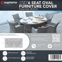 Supremo TEX 6 Seat Oval Garden Furniture Cover (188.216.22)