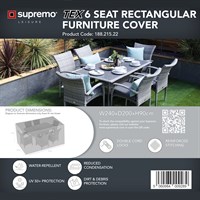 Supremo TEX 6 Seat Rectangular Garden Furniture Cover (188.215.22)