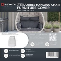 Supremo TEX Double Hanging Egg Chair Garden Furniture Cover (188.232.22)