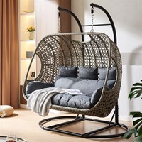 Supremo Triple Hanging Outdoor Garden Furniture Egg Chair - Black/Flint (Grey) (C50.045.11.15.0)