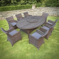 Supremo Winchester Stone 8 Seat Oval Outdoor Garden Furniture Dining Set