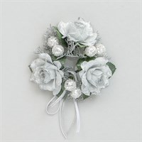 Swift 1 Inch Silver Glitter Rose Christmas Candle Rmas Candle Ring (YCR29490)