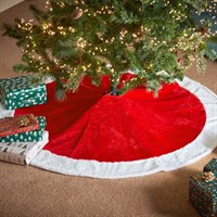 Three Kings 1.2m Traditional Red & White Christmas Tree Skirt Collar (2525007)