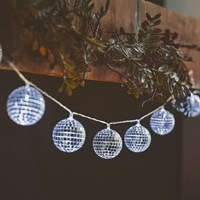 Three Kings 10 Glitter Ball Silver LED Christmas String Lights Set (2507008)