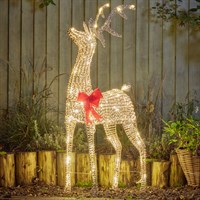Three Kings 115cm Gold Glitter Twist Light Up Christmas Reindeer Decoration (2506031)