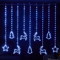 Three Kings 120cm LED Festive Cool White Christmas Curtain Lights (2514010)