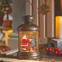 Three Kings 18cm Santa Swirl Light Up Water Lantern Christmas Decoration (2537048)