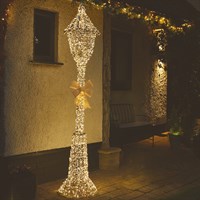 Three Kings 210cm Gold Glitter Twist Light Up Christmas Lamp Post Decoration (2506121)