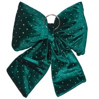 Three Kings 22cm Diamante Padded Christmas Bow Emerald (2551060)