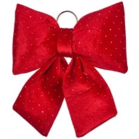 Three Kings 22cm Diamante Padded Christmas Bow Ruby (2551014)