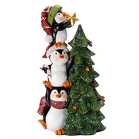 Three Kings 23cm Star On Tree Penguins Christmas Table Decoration (2530118)