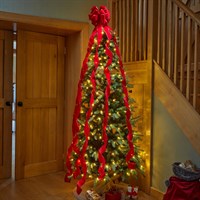 Three Kings 24cm Long Tail Velvet Christmas Tree Bow Ruby (2551038)