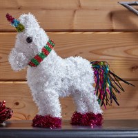 Three Kings 25cm Tinsel Unicorn Standing Christmas Decoration (2530186)