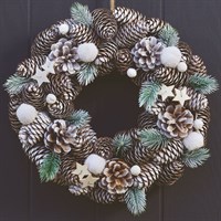 Three Kings 30cm Frost Pine Artificial Christmas Wreath (2541025)
