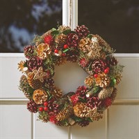 Three Kings 30cm Purple & Gold Pine Cone Christmas Wreath (2541029)
