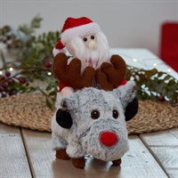 Three Kings 31cm Santa Ride on Rudolph Novelty Christmas Toy - Grey (2591005)