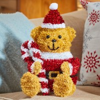 Three Kings 31cm Tinsel Santa Bear Seated Christmas Decoration (2530183)
