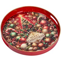 Three Kings 33cm Merry Christmas Oval Food & Drinks Tray (2525041)