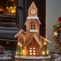 Three Kings 33cm Wooden InLit Church Light Up Christmas Decoration (2535187)
